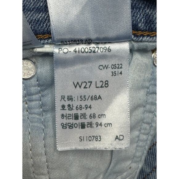 Levi's Women's Distressed Wedgie Straight Leg Blue Denim Jeans - Size 27x27 - Picture 7 of 7